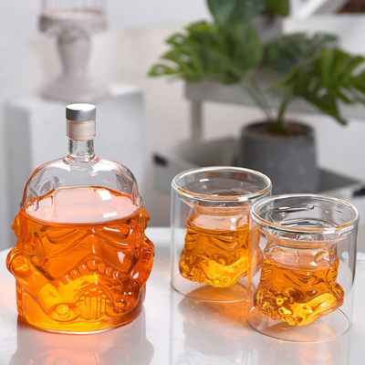 Mask Designed Whiskey Decanter Set