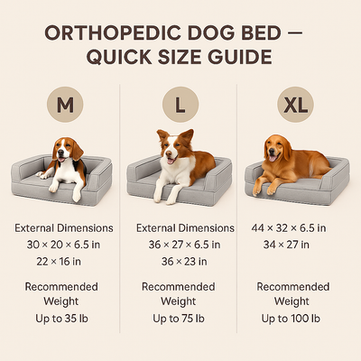 Orthopedic Memory-Foam Dog Sofa Bed for Large Dogs – Waterproof & Washable (M–XL)