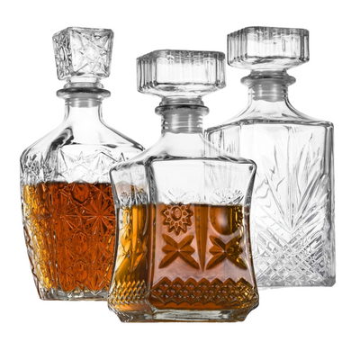 Pack Of Three Designer Whiskey Decanter Set