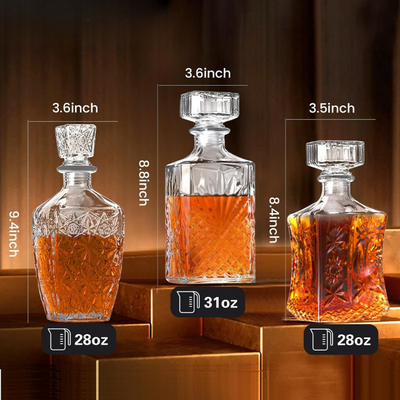 Pack Of Three Designer Whiskey Decanter Set