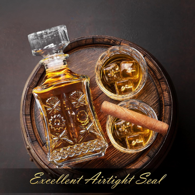 Pack Of Two Glasses With Whiskey Decanter Set