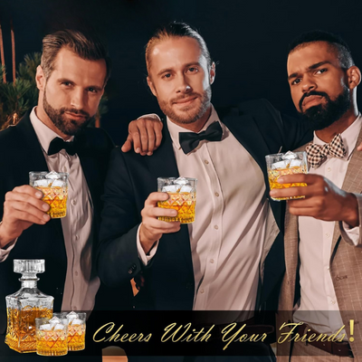 Pack Of Two Glasses With Whiskey Decanter Set