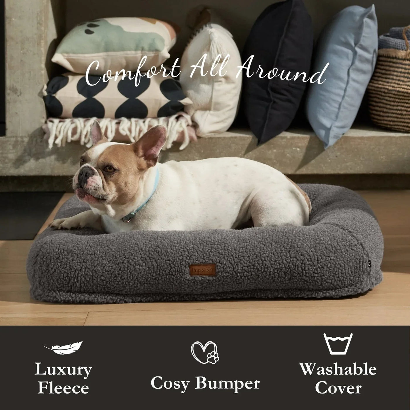 PupPillow Orthopedic Dog Bed Small – Washable, Calming & Cozy Nest