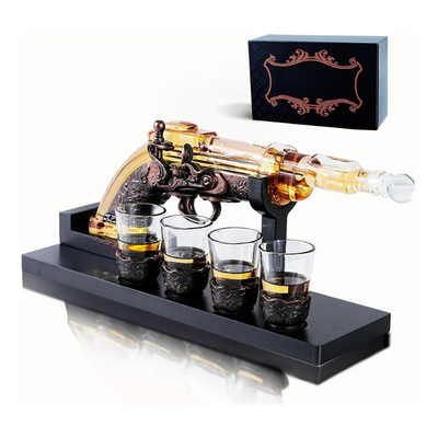 Revolver Design Whiskey Decanter Set