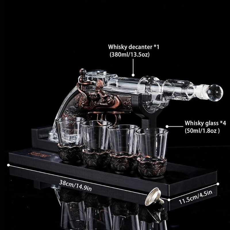 Revolver Design Whiskey Decanter Set