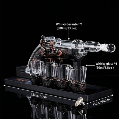 Revolver Design Whiskey Decanter Set