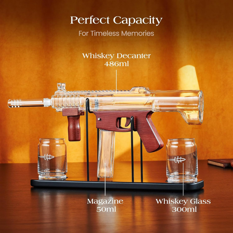 Rifle Design Whiskey Decanter Set