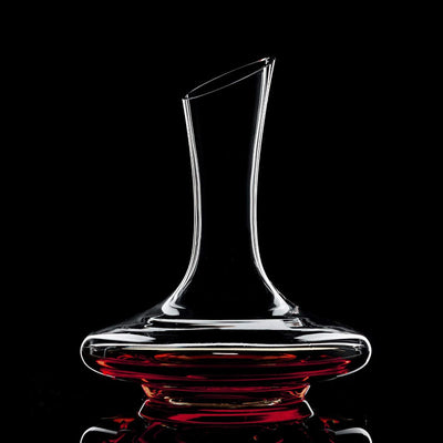 Slanted Spout Design Crystal Glass Wine Decanter