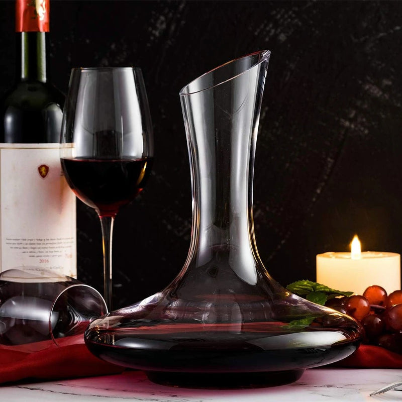 Slanted Spout Design Crystal Glass Wine Decanter