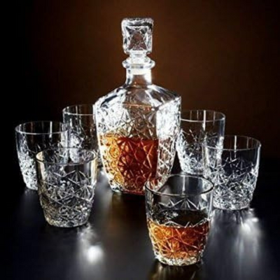 Vintage Glass Whiskey Decanter