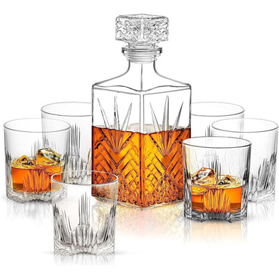 7 Piece Glass Whiskey Decanter Set