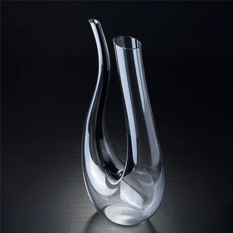 U-Shape Handmade Crystal Red Wine Glasses Decanter Bottle