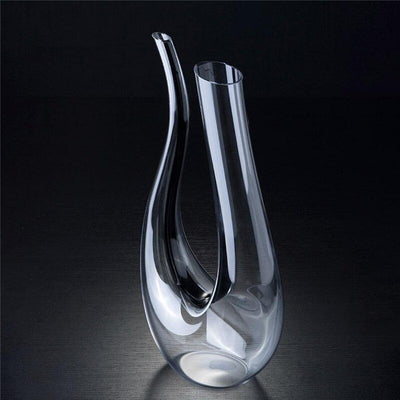 U-Shape Handmade Crystal Red Wine Glasses Decanter Bottle
