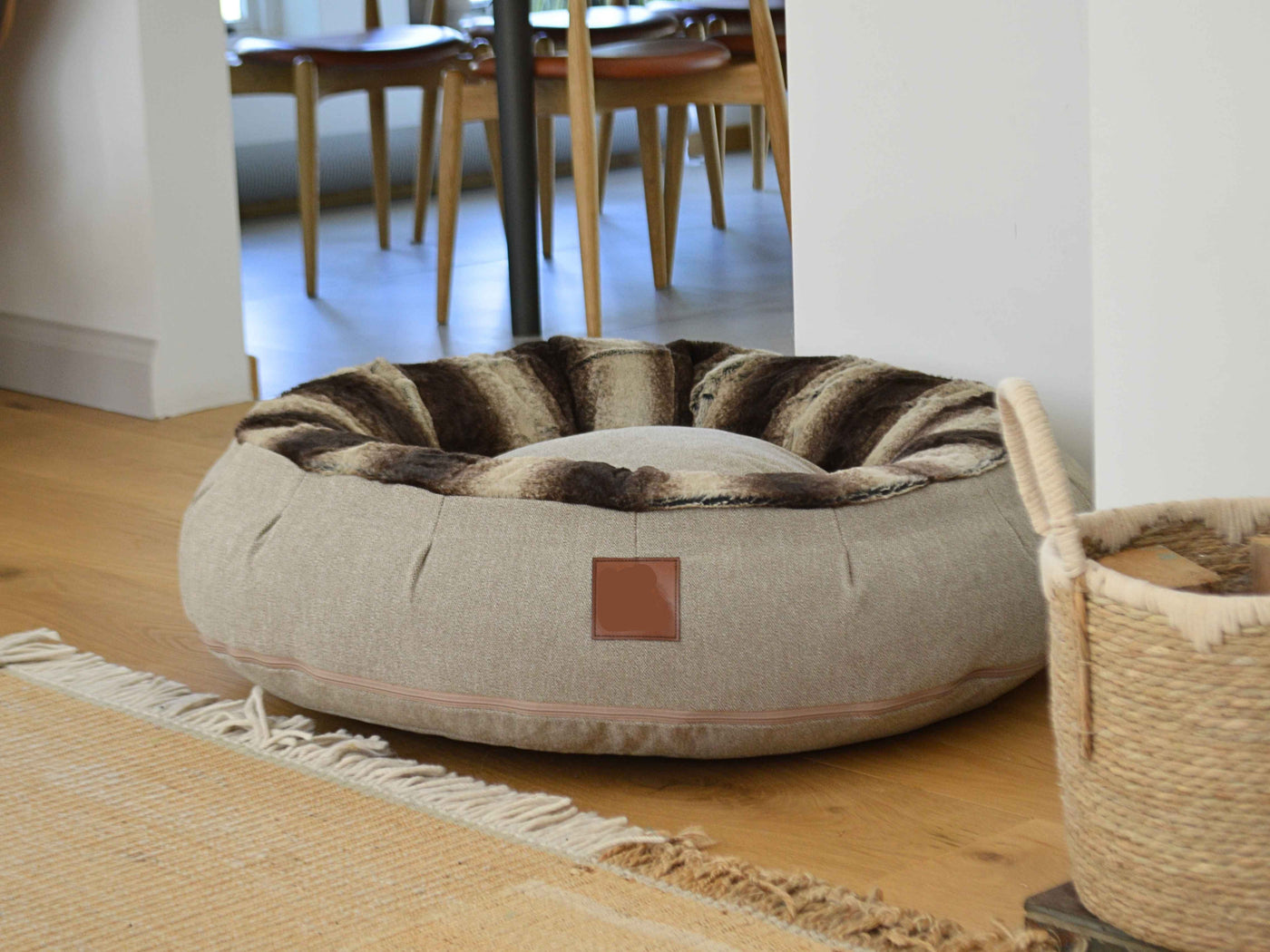 Donut Dog Bed – Calming Orthopedic Washable Luxury Nest for Medium to XL Dogs