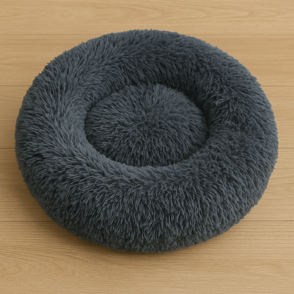 Calming Donut Dog Bed – Anti-Anxiety, Self-Warming Faux Fur for Small to XXL Dogs