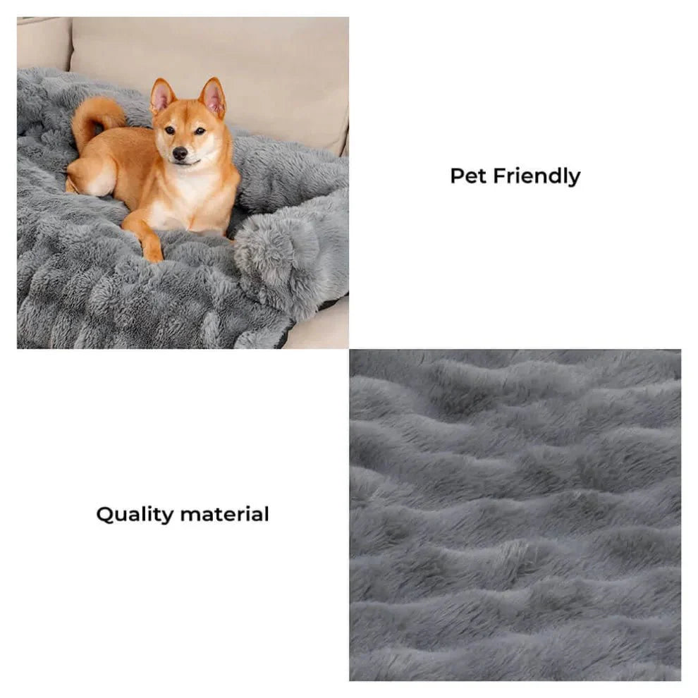 Calming Dog Bed Sofa Protector – 2-in-1 Couch Cover with Bolster, Washable & Non-Slip (S–XL)
