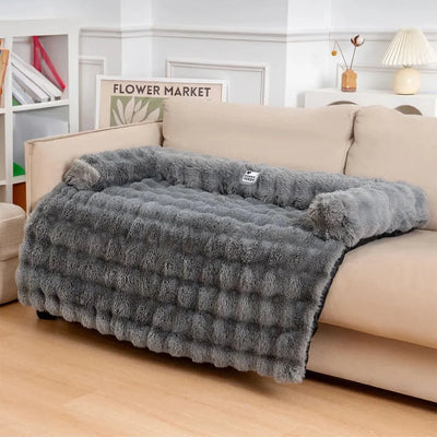 Calming Dog Bed Sofa Protector – 2-in-1 Couch Cover with Bolster, Washable & Non-Slip (S–XL)
