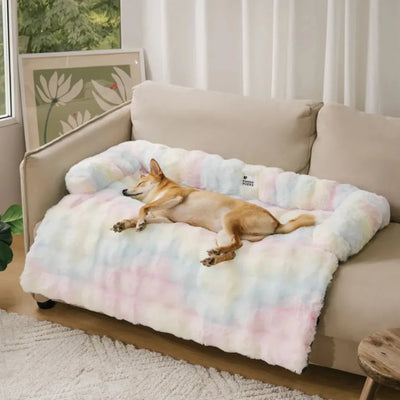 Calming Dog Bed Sofa Protector – 2-in-1 Couch Cover with Bolster, Washable & Non-Slip (S–XL)