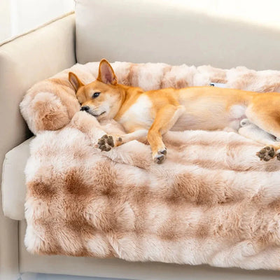 Calming Dog Bed Sofa Protector – 2-in-1 Couch Cover with Bolster, Washable & Non-Slip (S–XL)