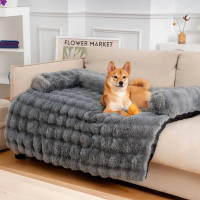 Calming Dog Bed Sofa Protector – 2-in-1 Couch Cover with Bolster, Washable & Non-Slip (S–XL)