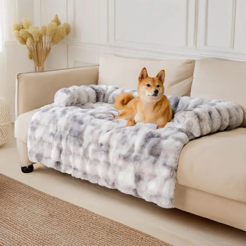 Calming Dog Bed Sofa Protector – 2-in-1 Couch Cover with Bolster, Washable & Non-Slip (S–XL)