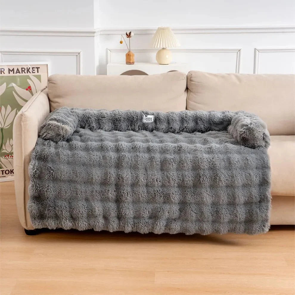 Calming Dog Bed Sofa Protector – 2-in-1 Couch Cover with Bolster, Washable & Non-Slip (S–XL)
