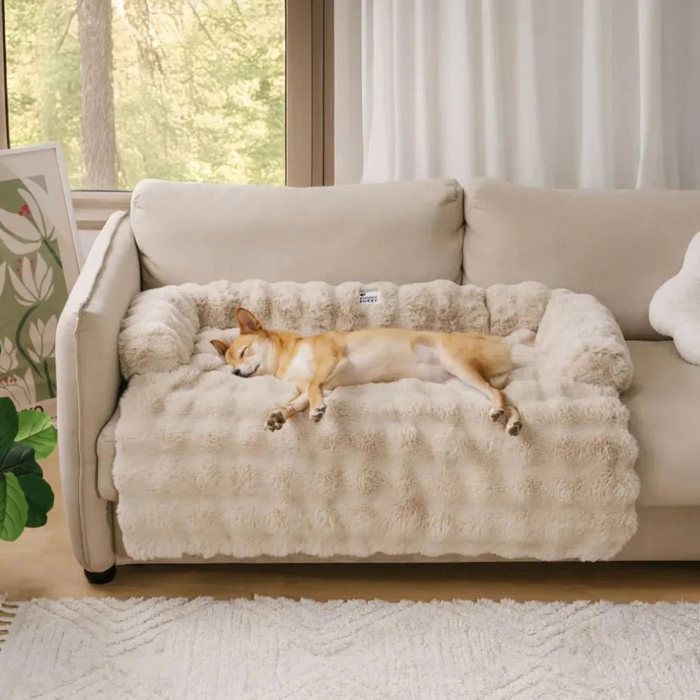 Calming Dog Bed Sofa Protector – 2-in-1 Couch Cover with Bolster, Washable & Non-Slip (S–XL)