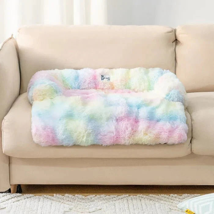 Calming Dog Bed Sofa Protector – 2-in-1 Couch Cover with Bolster, Washable & Non-Slip (S–XL)