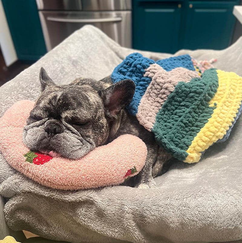 Dog Bed Calming Fleece Anti-Anxiety Pillow