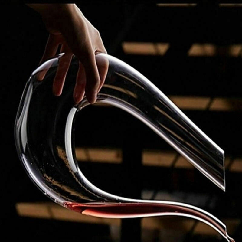 U-Shaped Crystal Red Wine Glasses Decanter Bottle