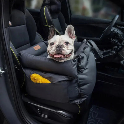 Dog Car Seat & Booster Bed – Faux-Leather, Safety Tether, ISOFIX (Standard–Jumbo Plus)