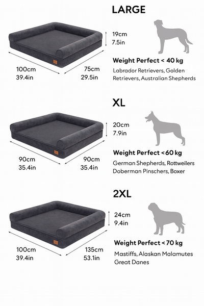 XL Orthopedic Dog Bed – Memory Foam Mattress for Large Dogs, Washable Cover, Non-Slip Base