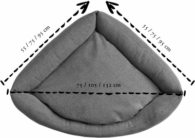 Triangular Corner Dog Bed for Large Dogs – Space-Saving, Washable Cover, Non-Slip