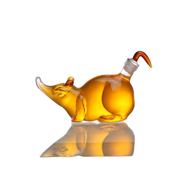 Mouse-Shaped Lead-Free Glass Whiskey Decanter