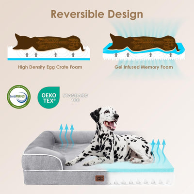 Orthopedic Memory-Foam Dog Sofa Bed for Large Dogs – Waterproof & Washable (M–XL)