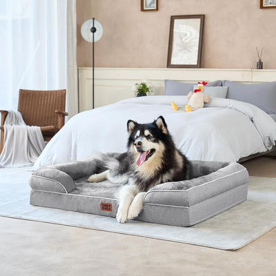 Orthopedic Memory-Foam Dog Sofa Bed for Large Dogs – Waterproof & Washable (M–XL)