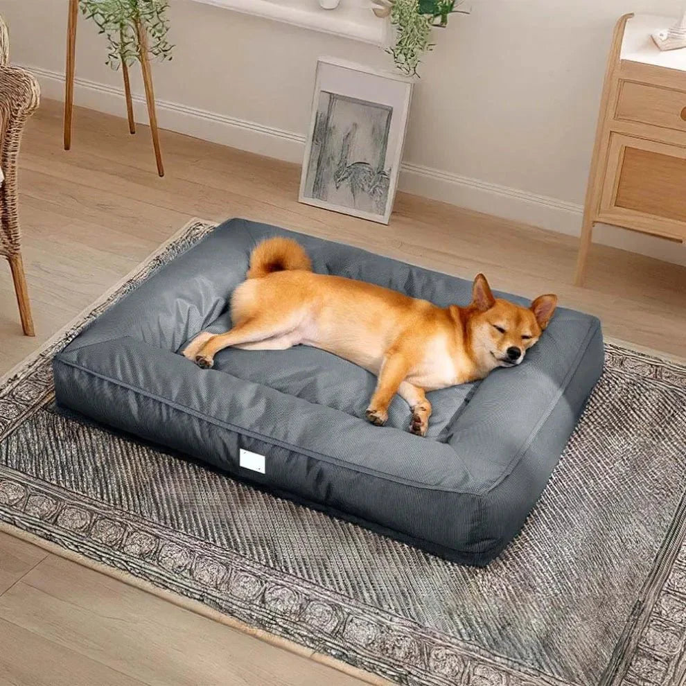 Orthopedic Waterproof Dog Bed for Large Dogs – Anti-Anxiety 360° Bolster, Washable (M–3XL)