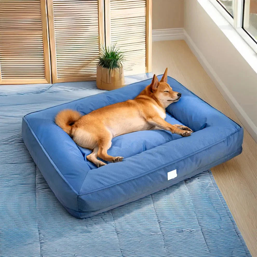 Orthopedic Waterproof Dog Bed for Large Dogs – Anti-Anxiety 360° Bolster, Washable (M–3XL)