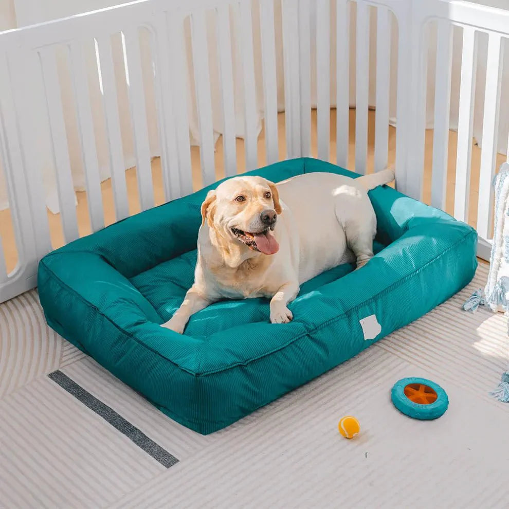 Orthopedic Waterproof Dog Bed for Large Dogs – Anti-Anxiety 360° Bolster, Washable (M–3XL)