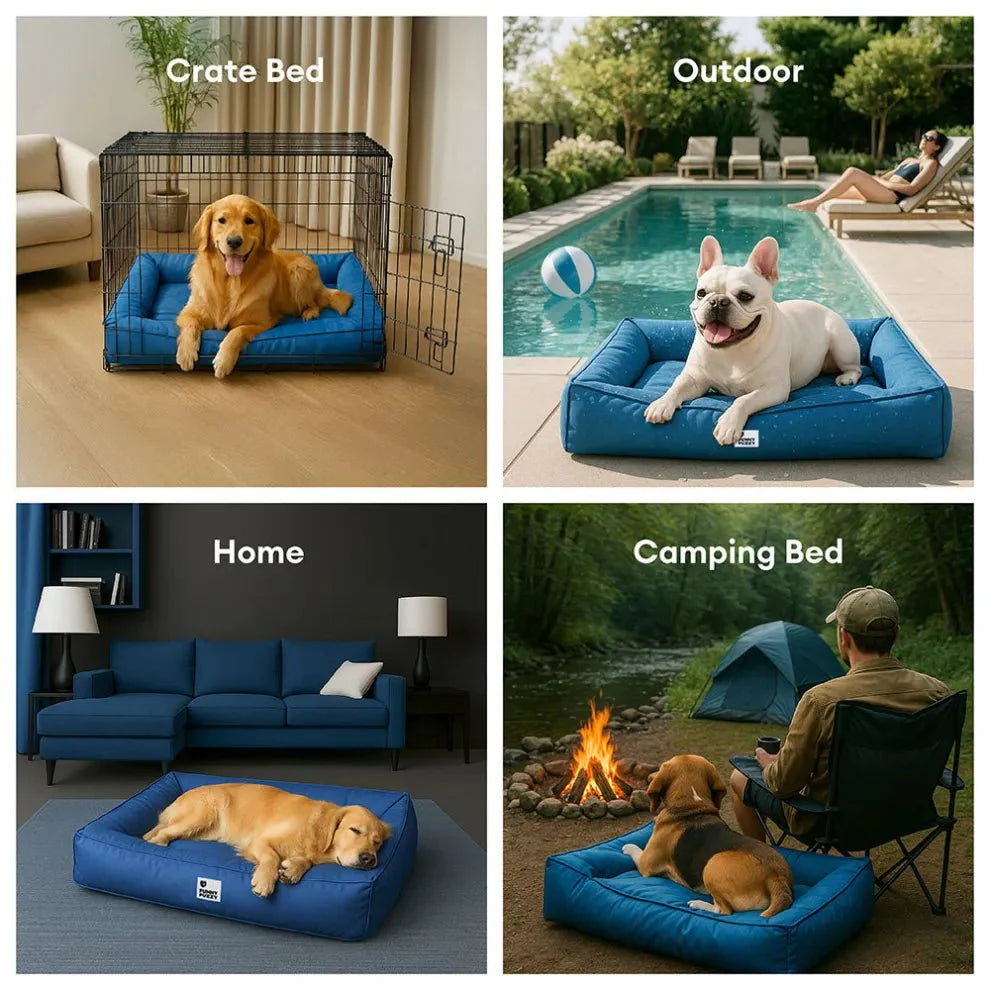 Orthopedic Waterproof Dog Bed for Large Dogs – Anti-Anxiety 360° Bolster, Washable (M–3XL)