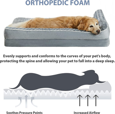 XL Orthopedic Memory Foam Dog Sofa Bed for Large Dogs – Waterproof, Washable Cover