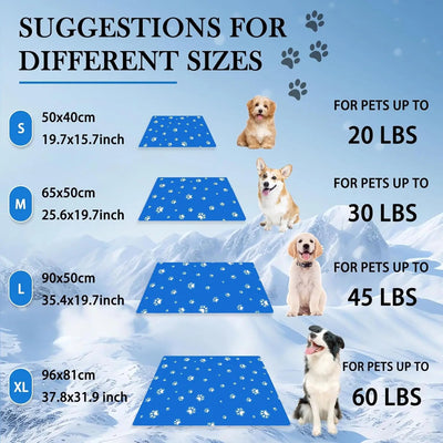 Cooling Dog Mat 90 × 50 cm – Self-Cooling Gel Pad for Dogs & Cats, Foldable Scratch-Resistant Oxford Pet Cooling Pad