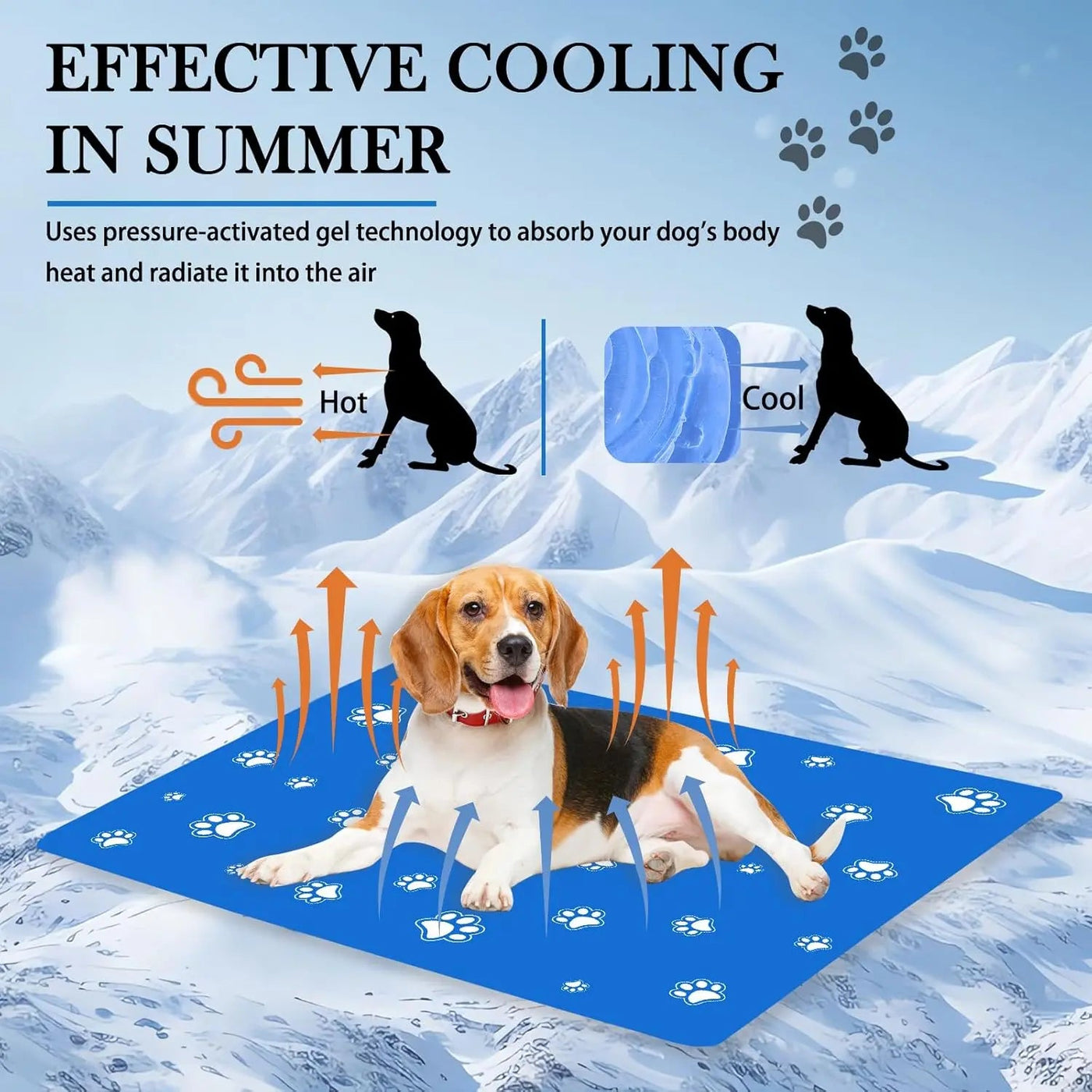 Cooling Dog Mat 90 × 50 cm – Self-Cooling Gel Pad for Dogs & Cats, Foldable Scratch-Resistant Oxford Pet Cooling Pad