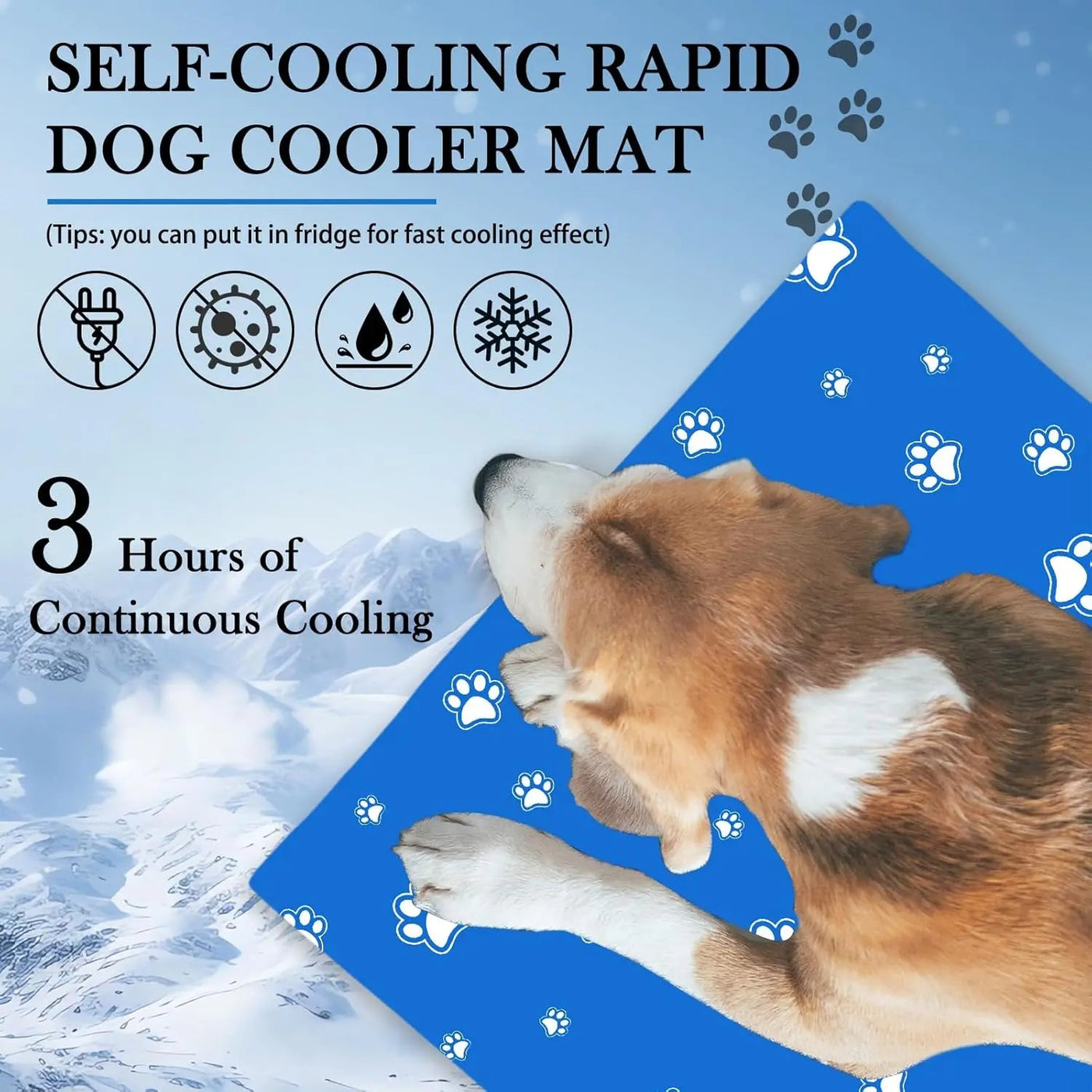 Cooling Dog Mat 90 × 50 cm – Self-Cooling Gel Pad for Dogs & Cats, Foldable Scratch-Resistant Oxford Pet Cooling Pad