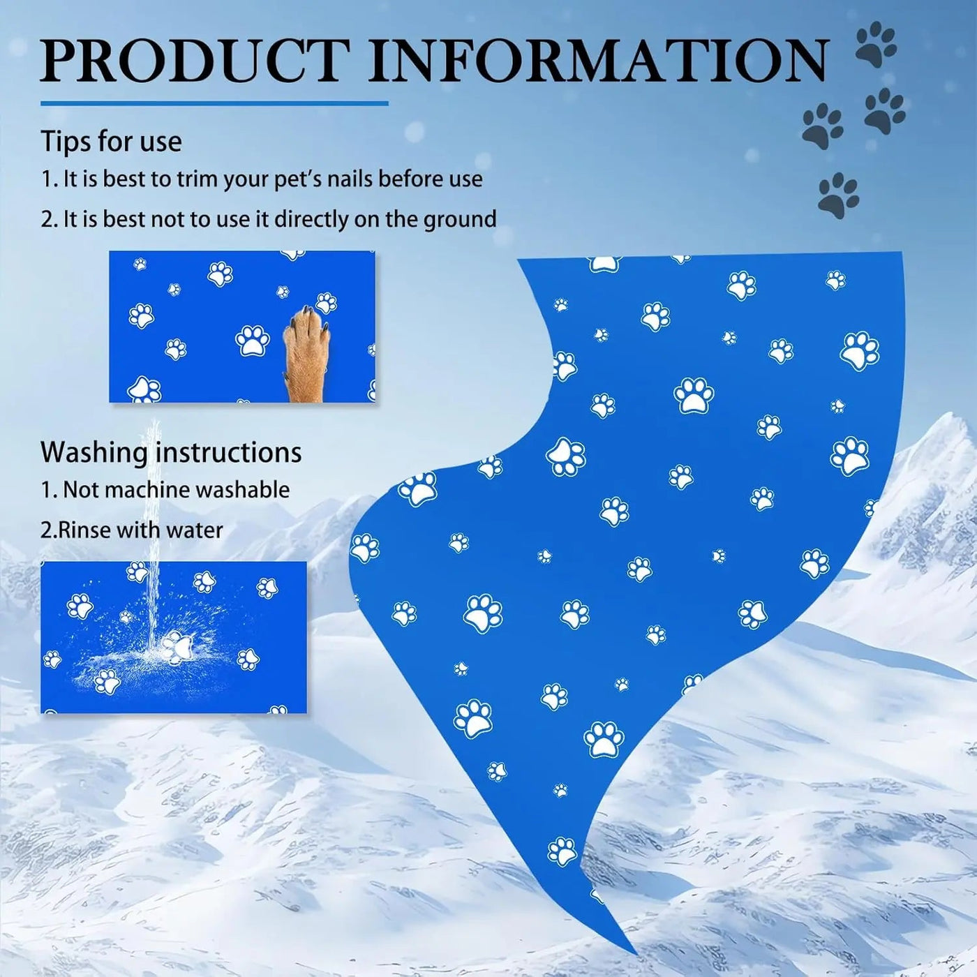 Cooling Dog Mat 90 × 50 cm – Self-Cooling Gel Pad for Dogs & Cats, Foldable Scratch-Resistant Oxford Pet Cooling Pad