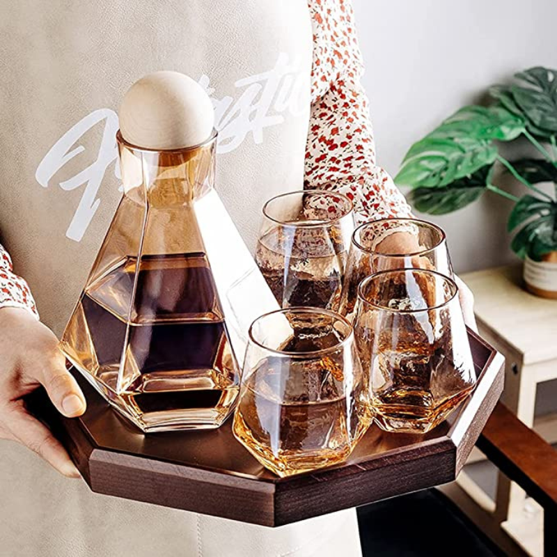 Golden Whiskey & Wine Decanter