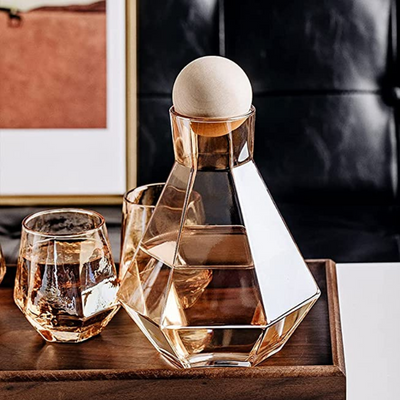Golden Whiskey & Wine Decanter