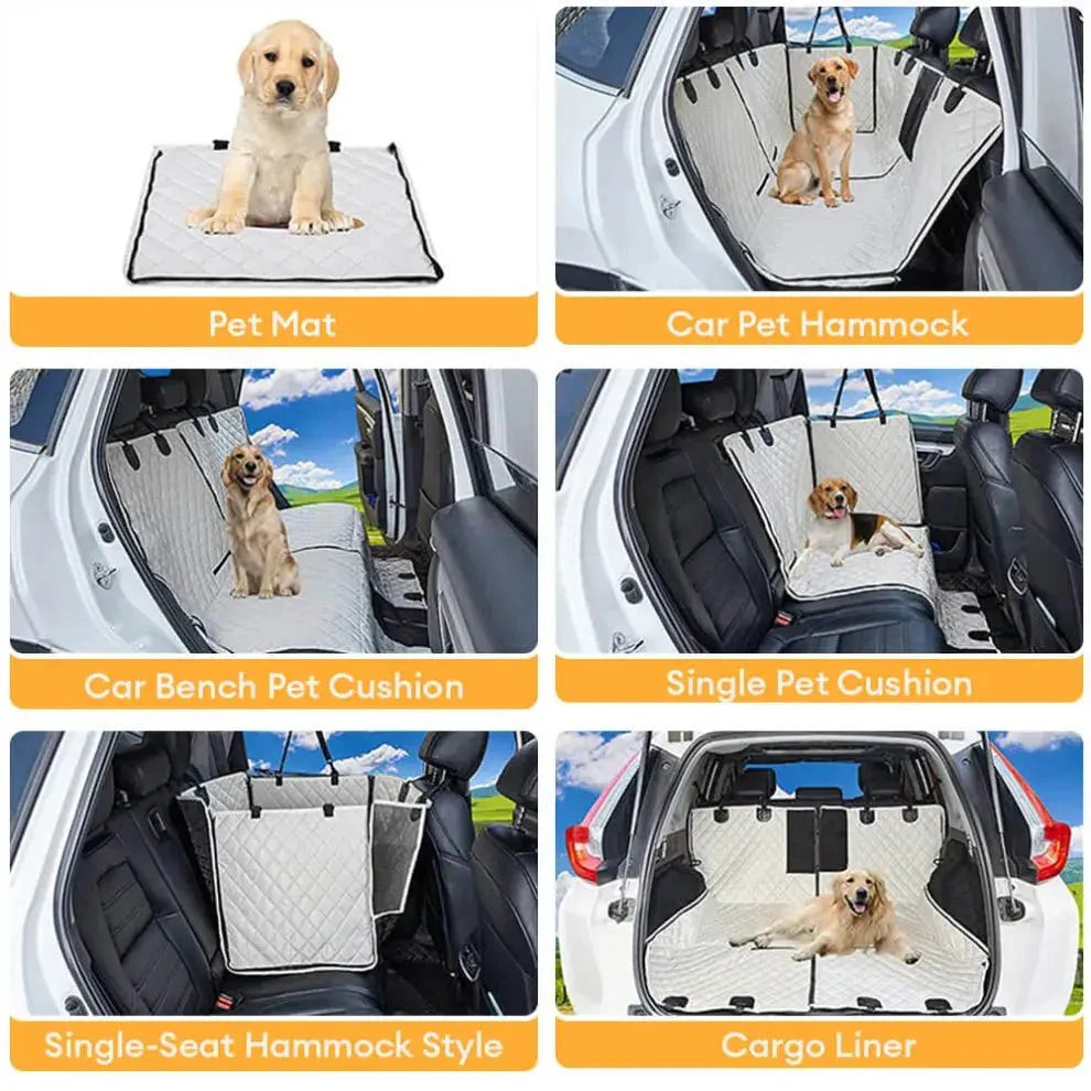 Dog Car Seat Cover & Hammock – Waterproof 6-in-1 Back Seat Protector, Washable