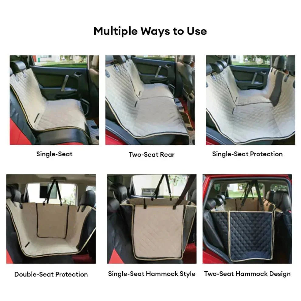 Dog Car Seat Cover & Hammock – Waterproof 6-in-1 Back Seat Protector, Washable