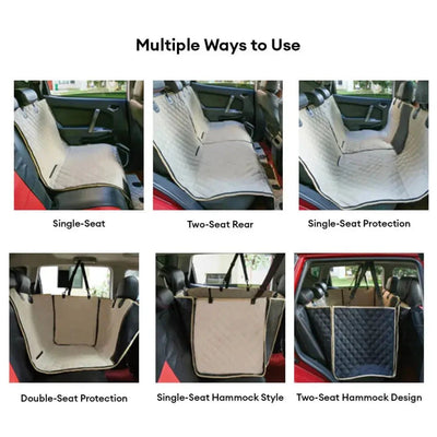 Dog Car Seat Cover & Hammock – Waterproof 6-in-1 Back Seat Protector, Washable